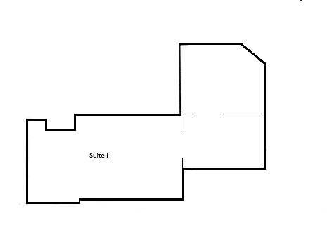 Floor plan for 1 bed, 1 bath, 664 sqft
